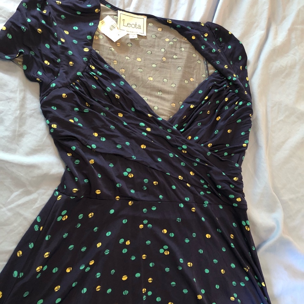 NWT Leota faux wrap dress